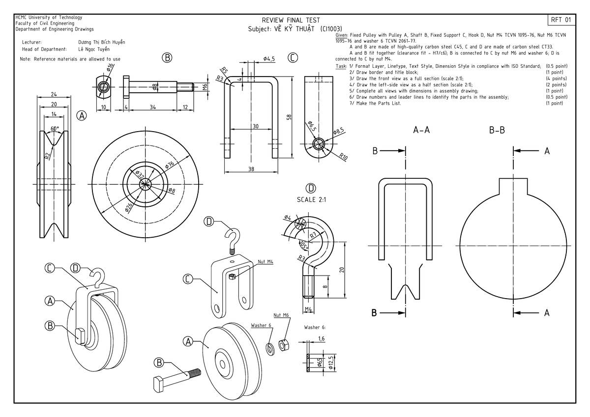 RFT1 - Fixed Pulley Design Task for VẼ KỸ THUẬT (CI1003) - Studocu