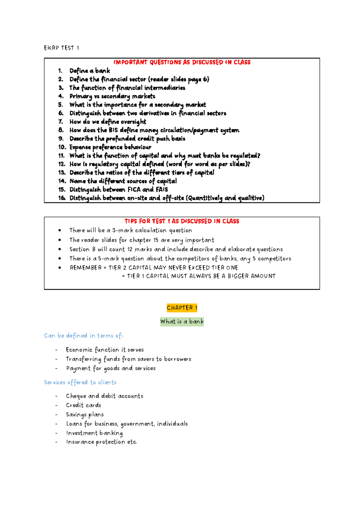 EKRP TEST 1 - Key Questions and Tips for Success - Studocu