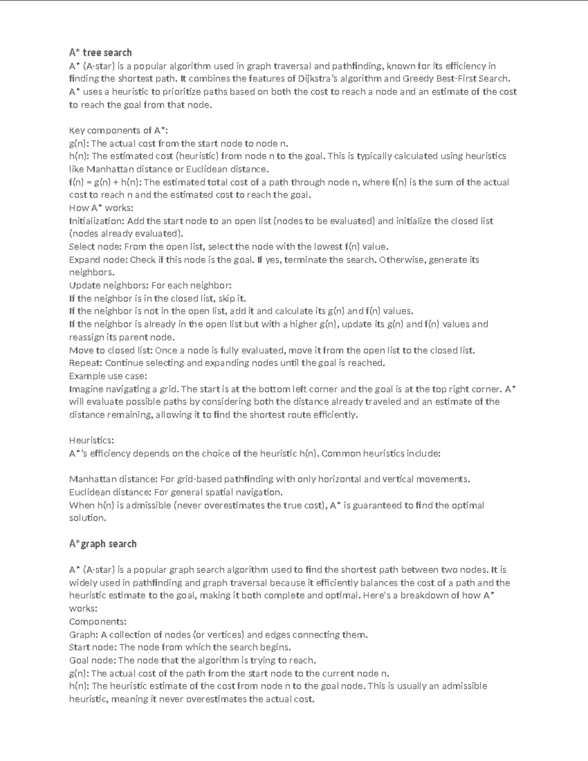 Authentication assignment - A* tree search A* (A-star) is a popular ...