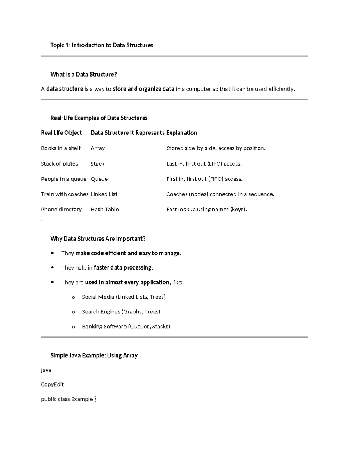 DSA Notes by Ab: Intro to Data Structures & Operations - Studocu