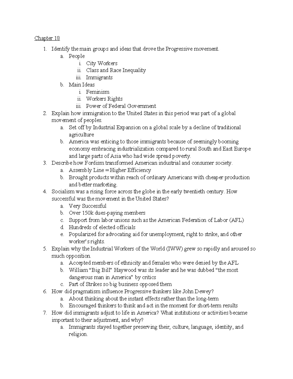 Unit 7 Exam Study Guide: Key Questions and Concepts Answered - Studocu