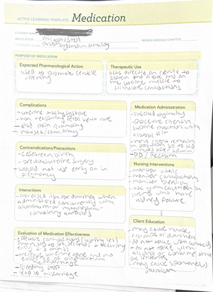 Medication Template - ACTIVE LEARNING TEMPLATE: Medication STUDENT NAME ...