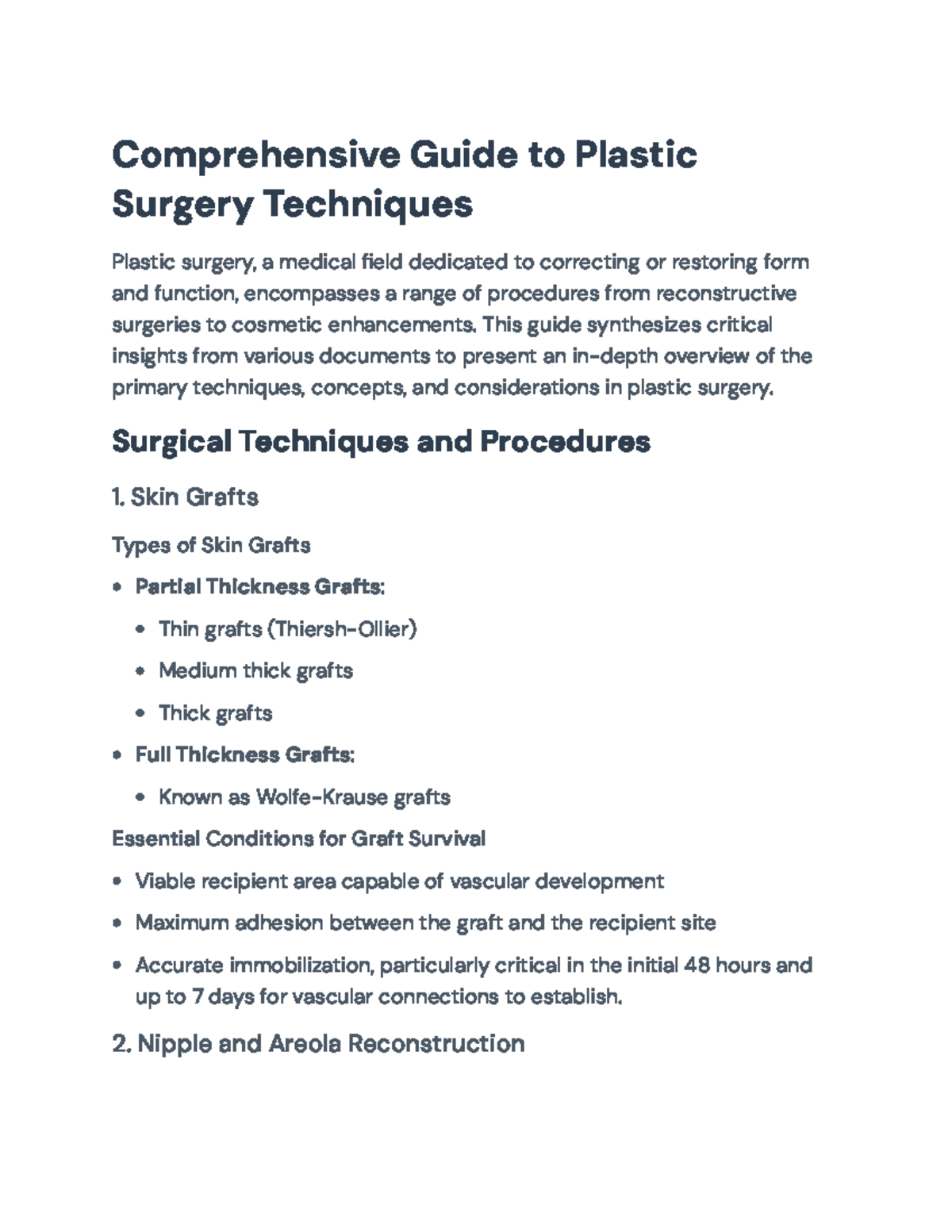 Comprehensive Overview of Plastic Surgery Techniques and Innovations ...