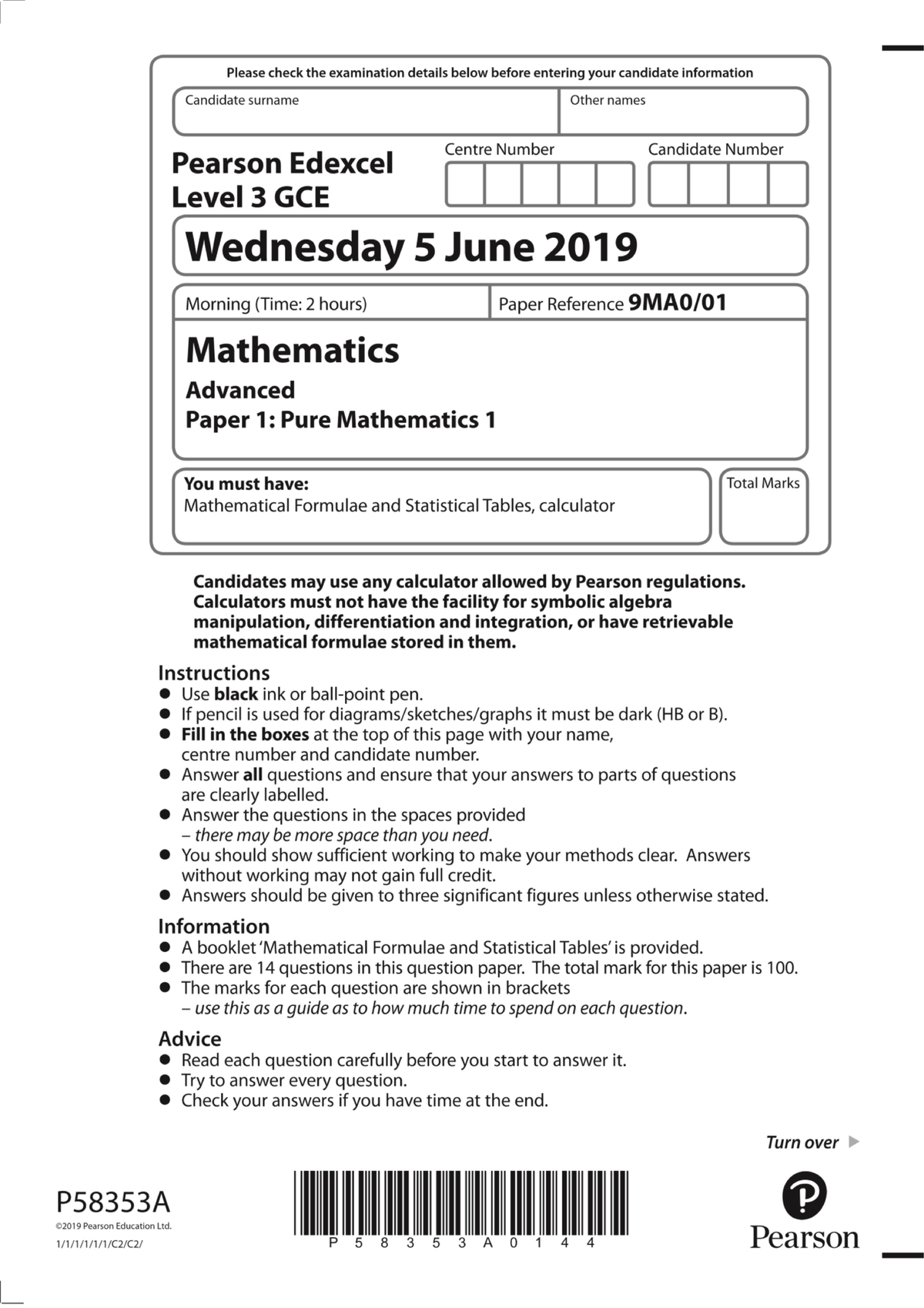 9MA0-01+A+level+Pure+Mathematics+1+-+June+2019 +worked+solutions+%28pdf ...