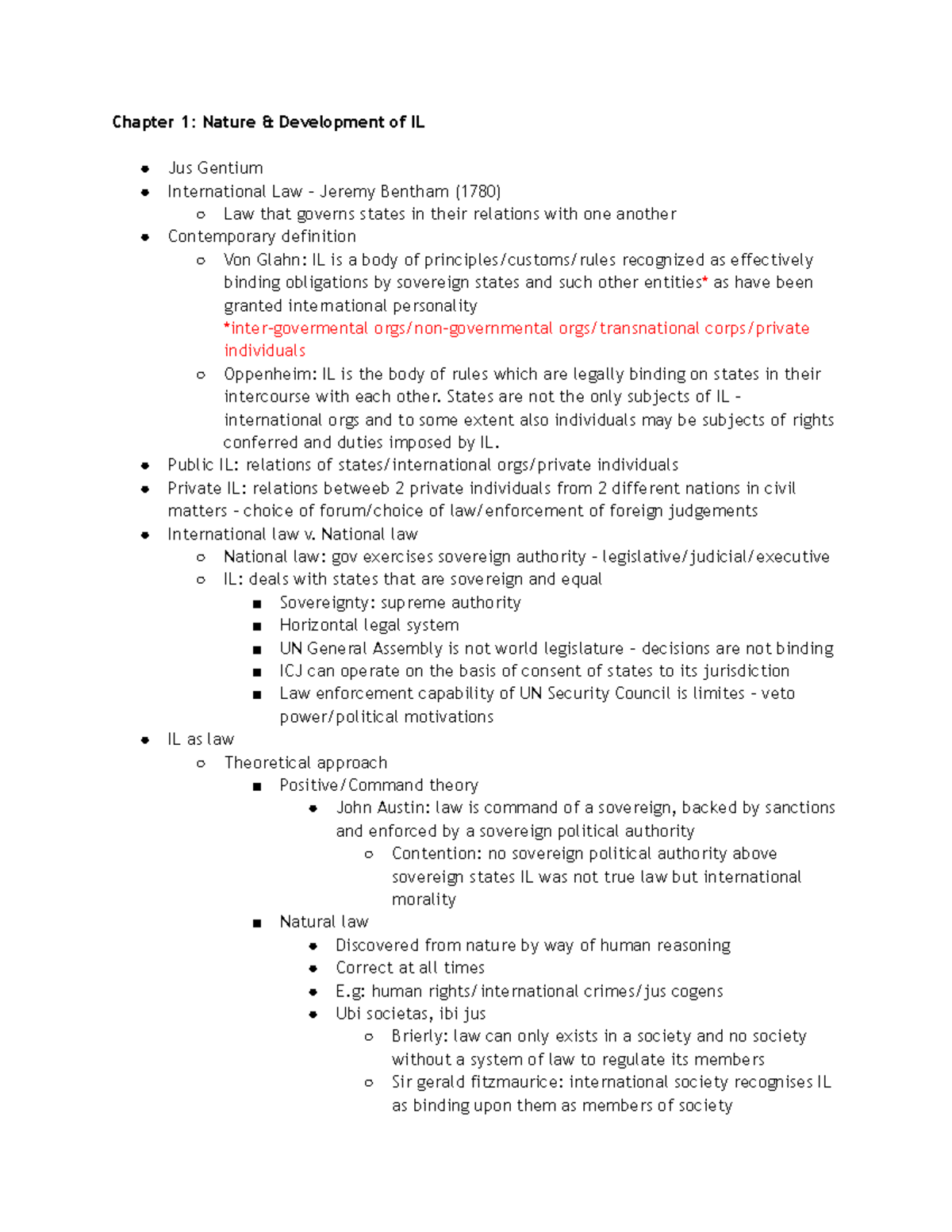 Public International Law: Chapter 1 Overview and Key Concepts Notes ...
