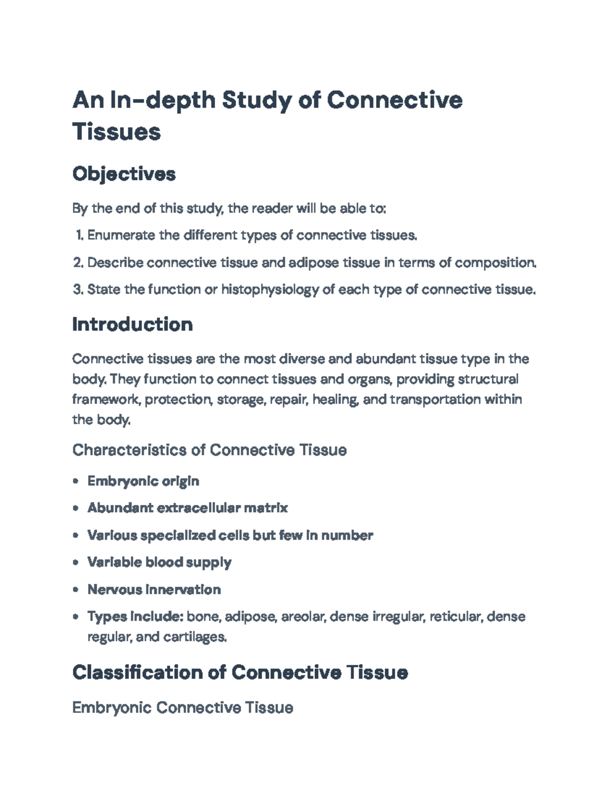 A Comprehensive Overview of Connective Tissues in Human Anatomy - An In ...