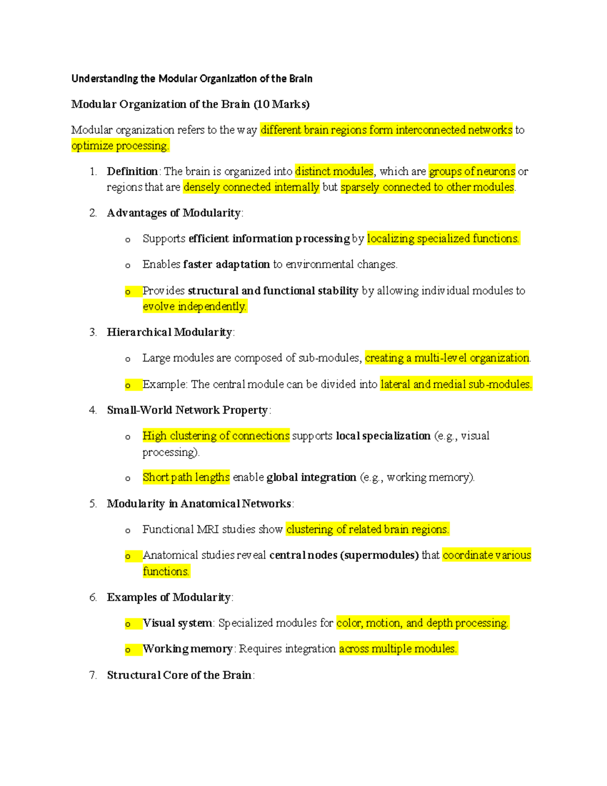 Final Exam Study Guide: Neuroanatomy & Brain Function (NEU 101) - Studocu