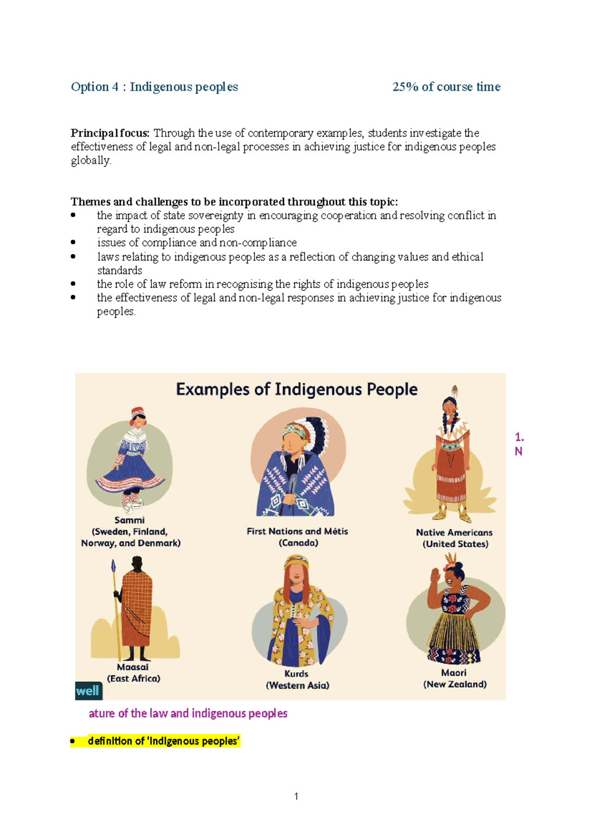 Legal Notes on Indigenous Peoples: Justice, Sovereignty, and Rights (IP ...