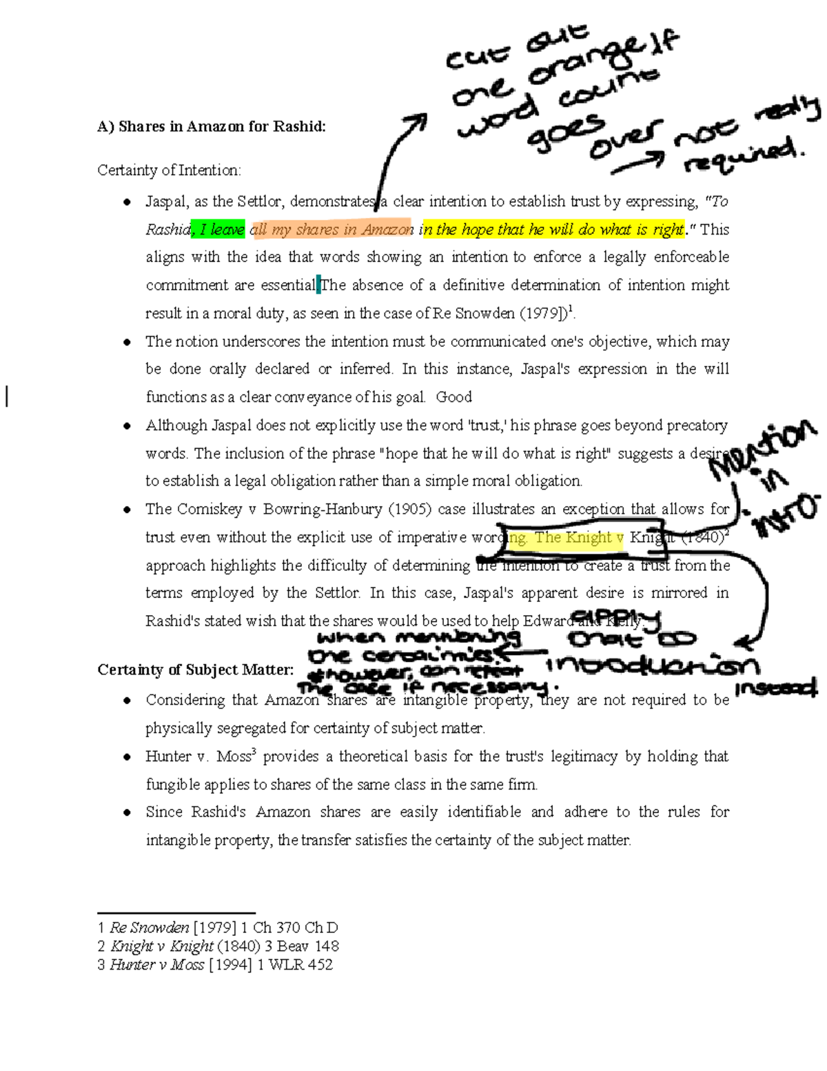 A) Trust Analysis of Amazon Shares for Rashid in Jaspal's Will - Studocu