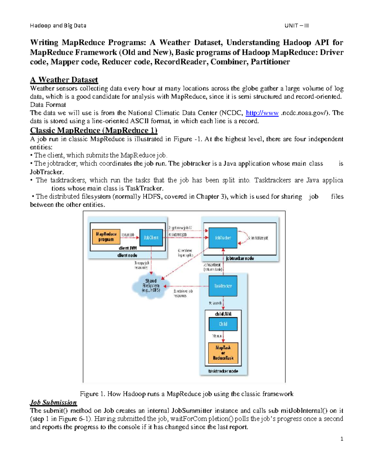 Hadoop and Big Data UNIT III: Writing MapReduce Programs with Weather ...