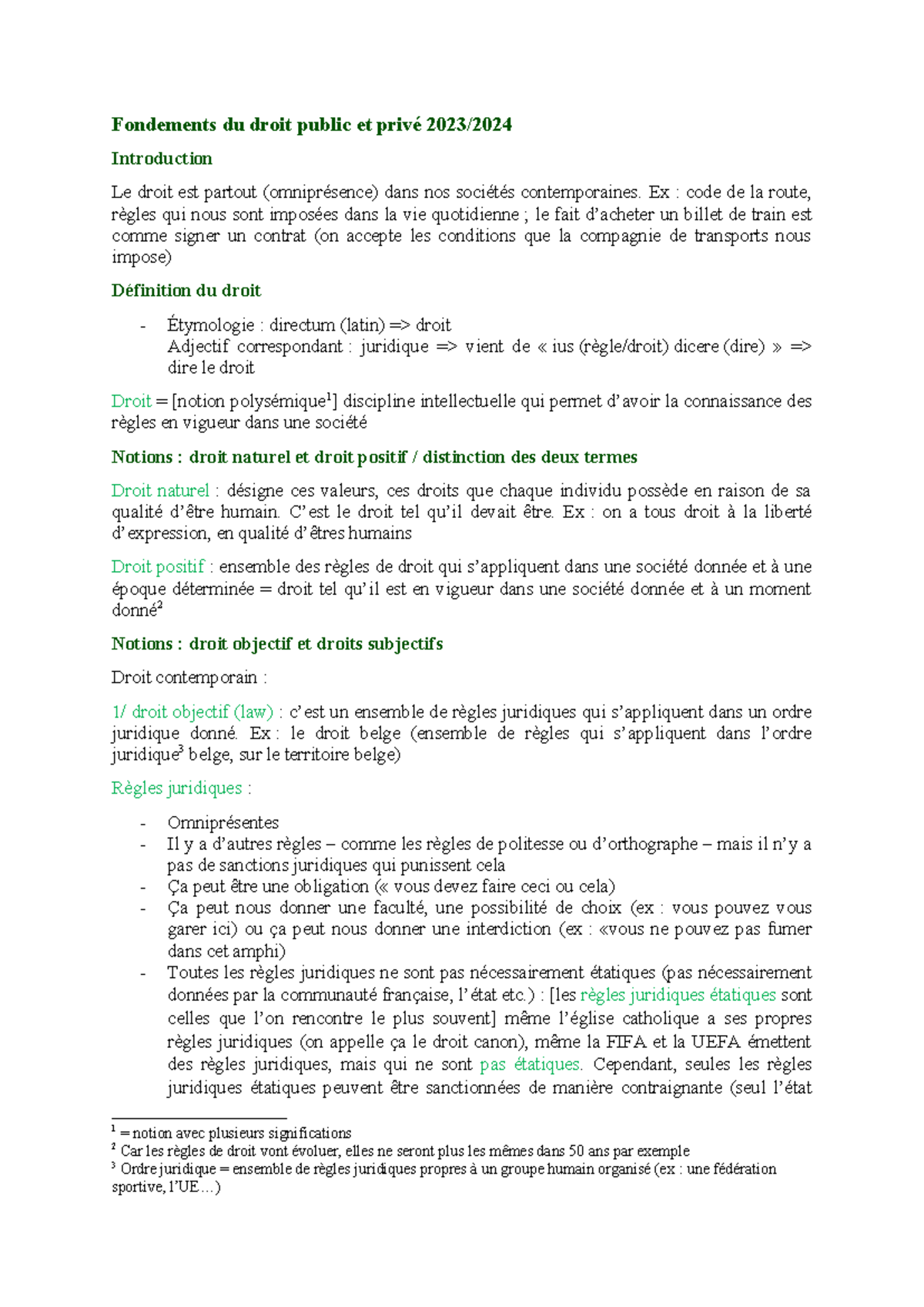 Fondements du Droit Public et Privé - Cours 2023 Essentials - Studocu