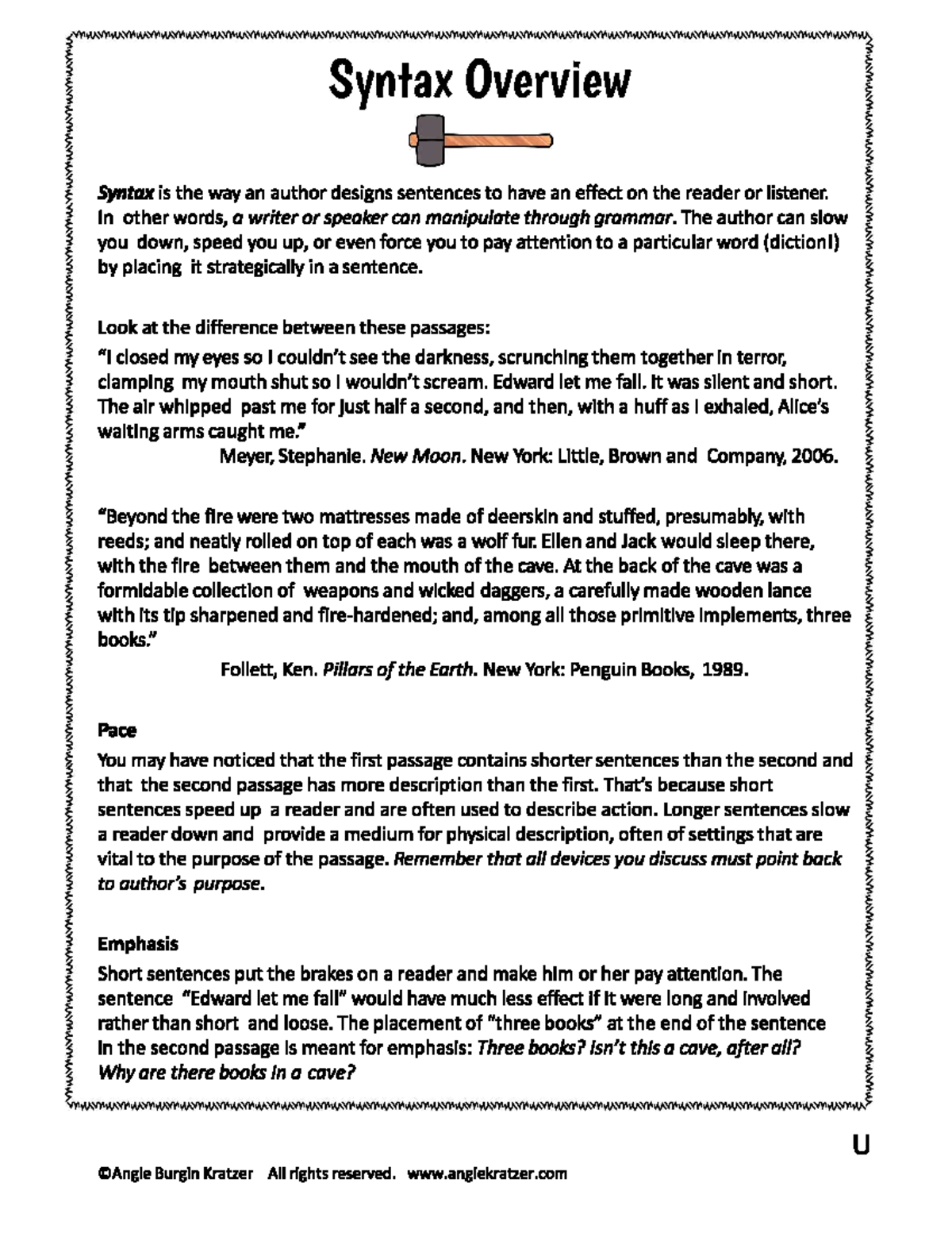Syntax Overview - In other words, a writer or speaker can manipulate ...