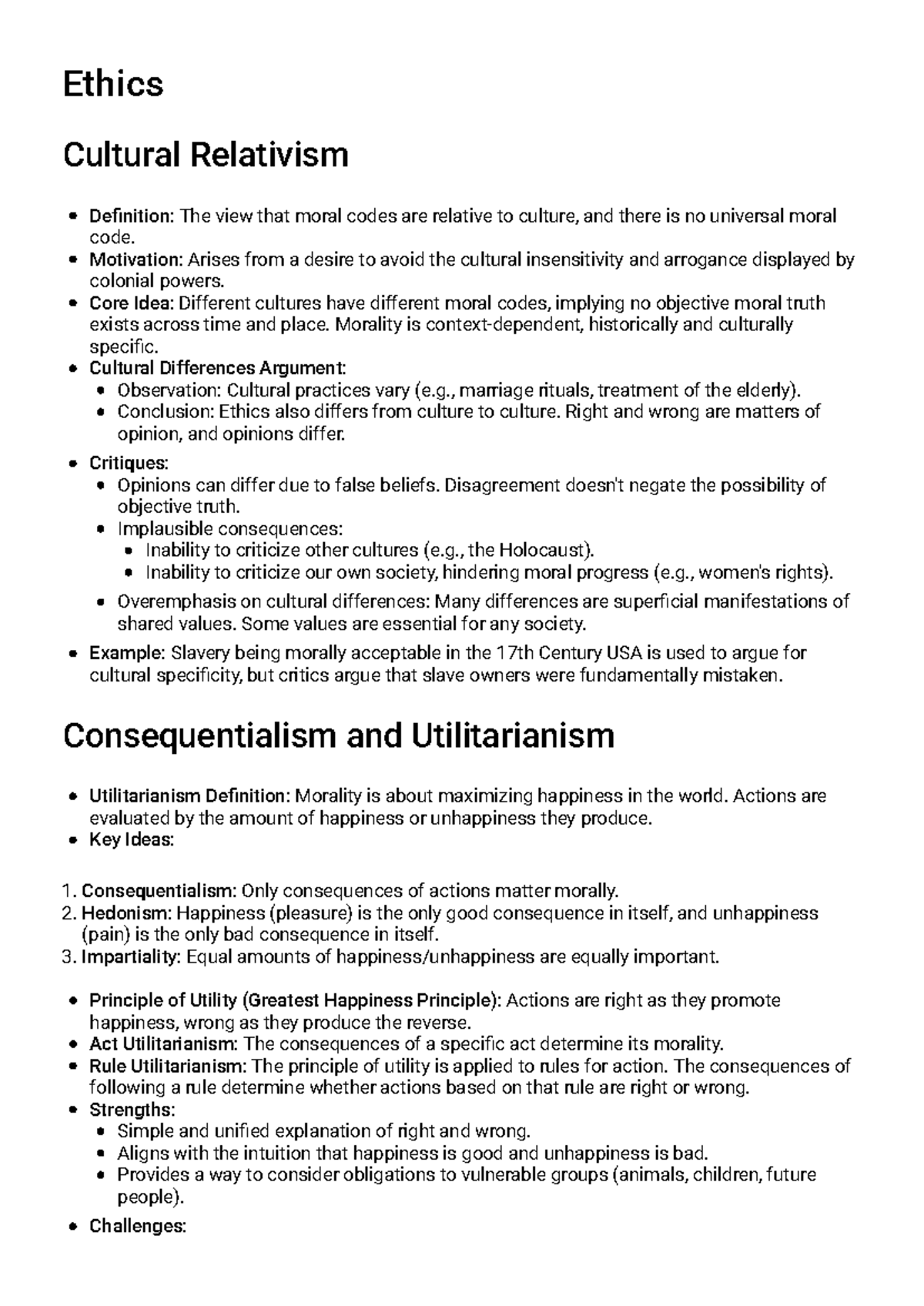 Theories of Ethics (PHIL 101) - Comprehensive Study Guide - Studocu