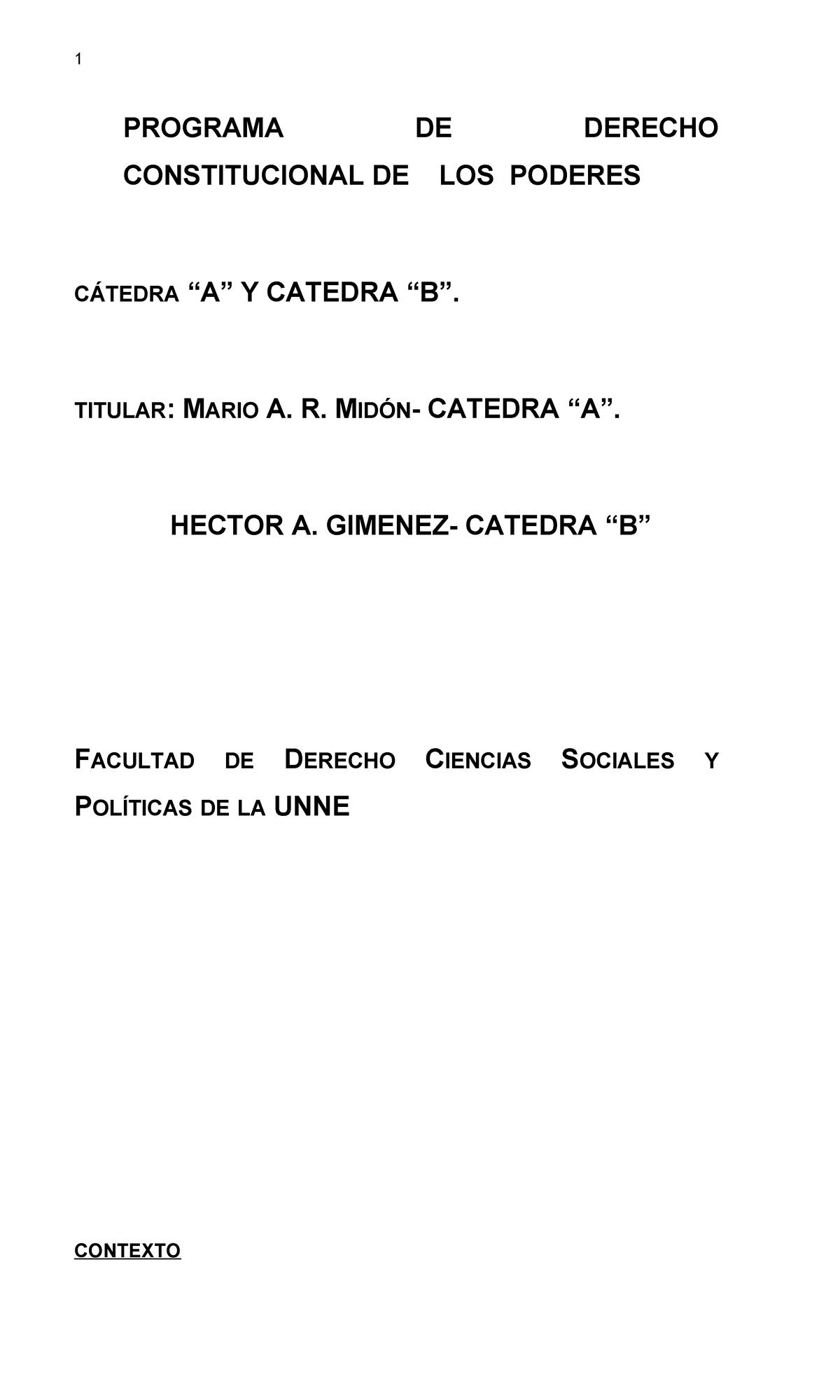 Programa de Derecho Constitucional del Poder - N (1) - Studocu