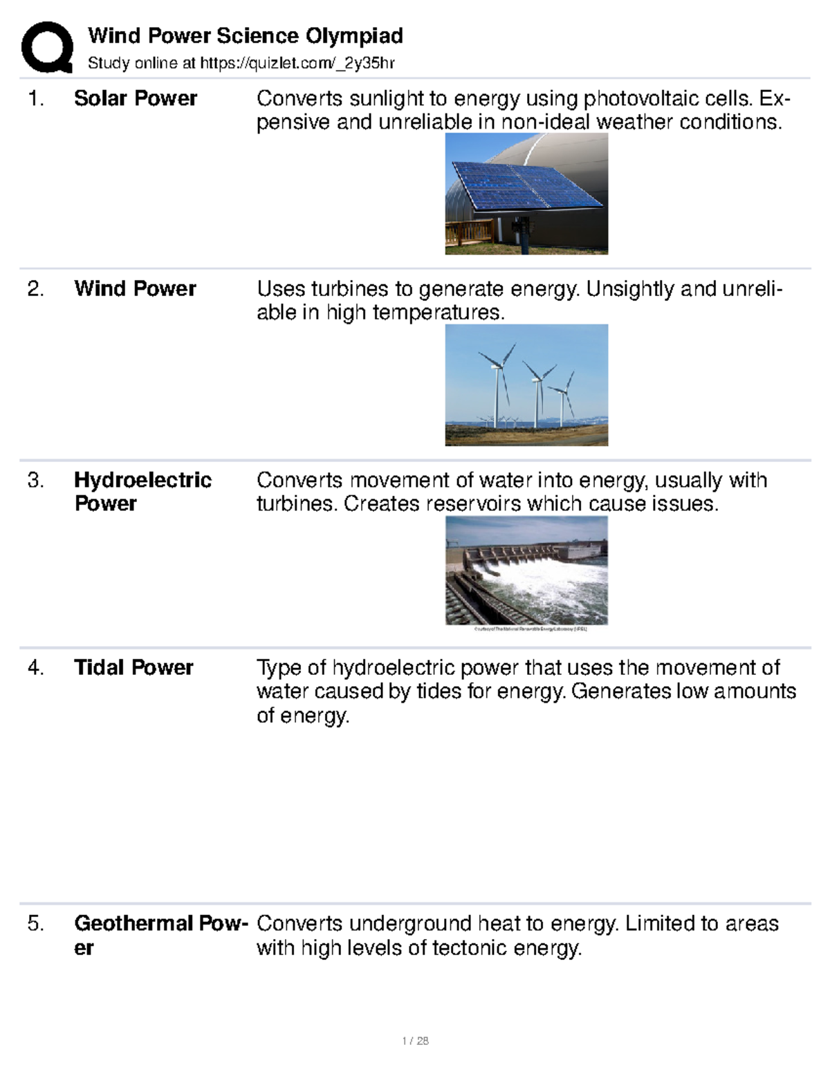 WIND Power Science Olympiad Study Notes: Key Concepts & Definitions ...