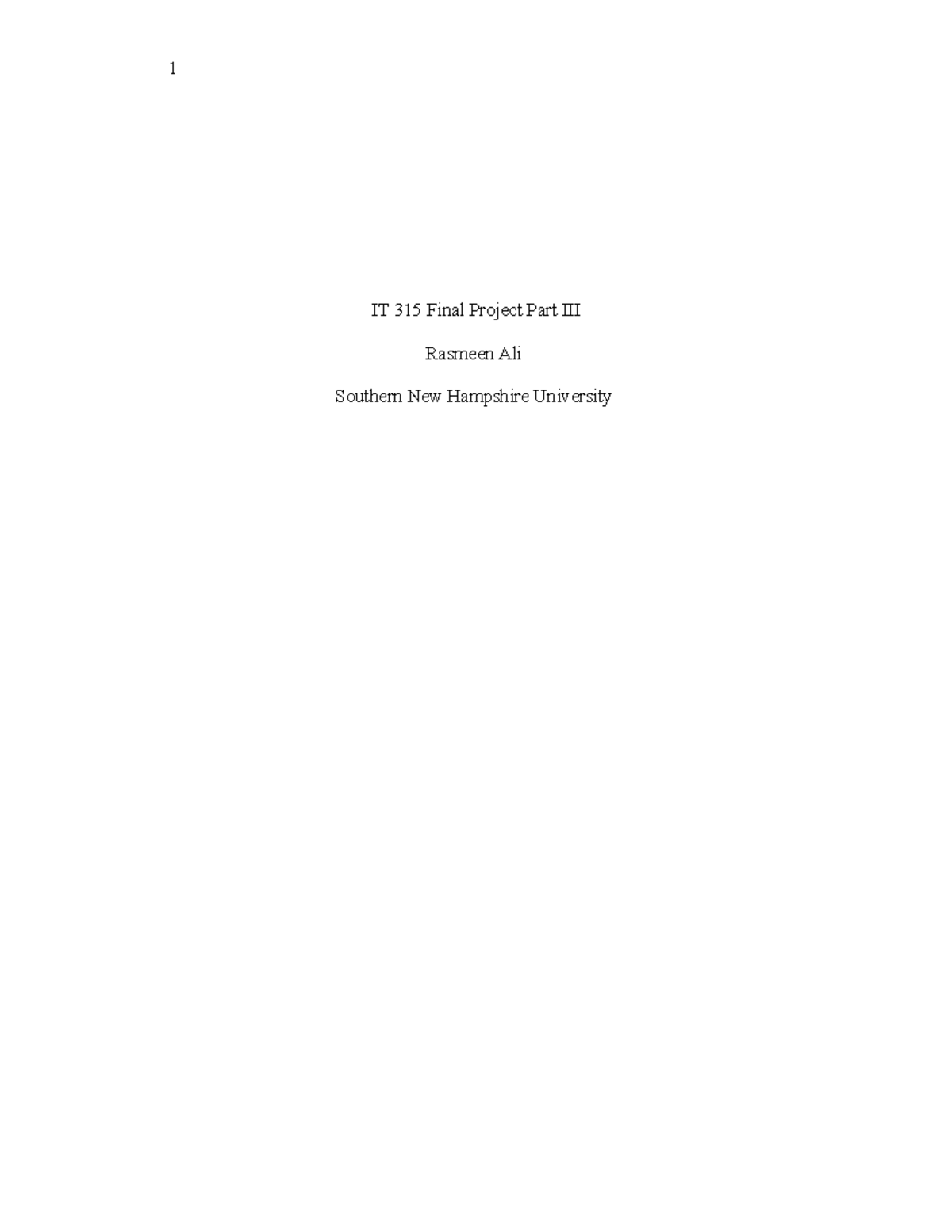 IT 315 Final Project Part III: SIS Sequence Diagram and Reflection ...
