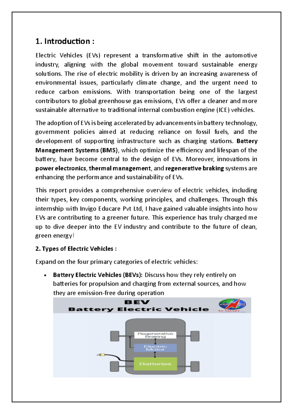 EV1 - Comprehensive Overview of Electric Vehicles & Innovations - Studocu