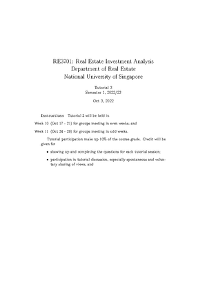 RE 3701 Group Project - RE 3701 Real Estate Investment Analysis Group ...