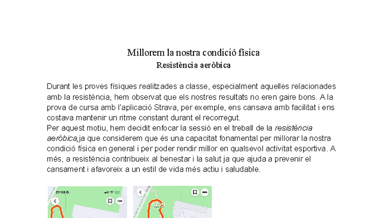 Entrenament de Resistència Aeròbica per Millorar la Condició Física ...