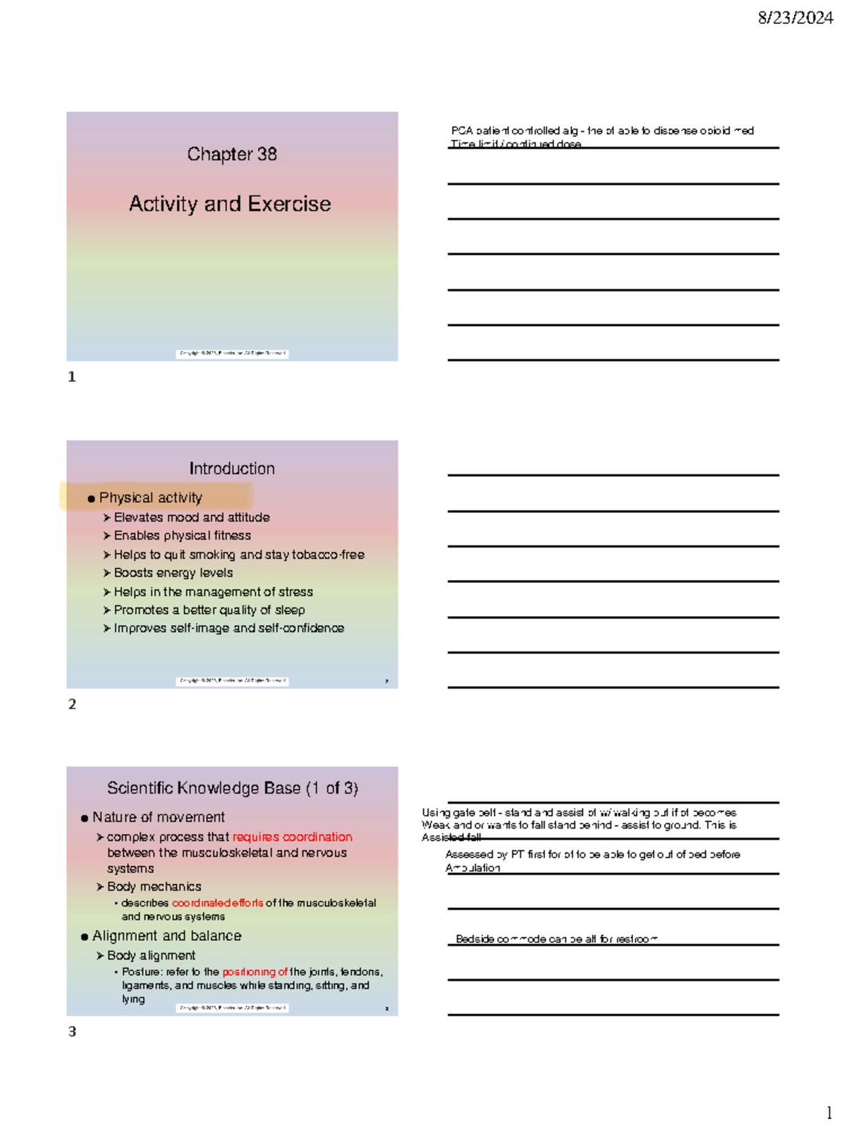 Chapter 38: Importance of Activity and Exercise in Nursing - Studocu