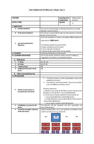 Joint Variation - I. OBJECTIVES A. Content Standard Demonstrate ...