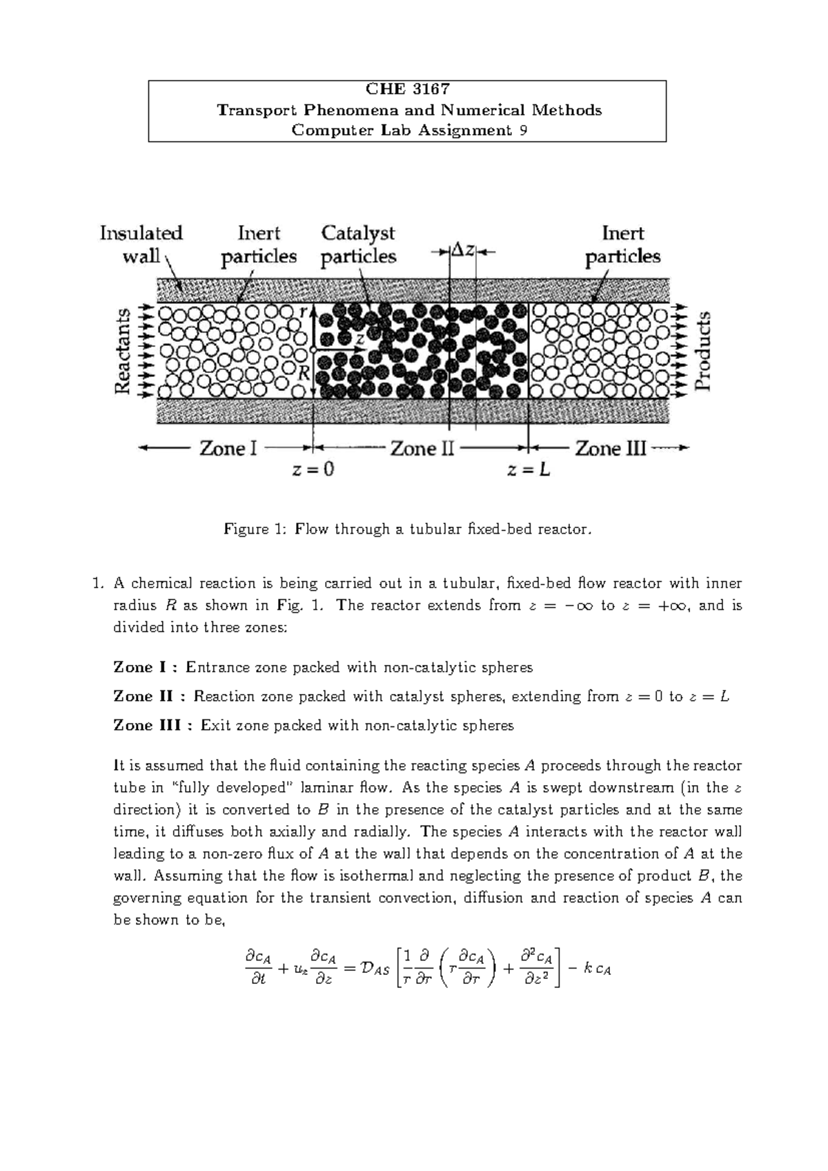 CHE 3167 Transport Phenomena: Numerical Methods Lab Assignment 9 - Studocu