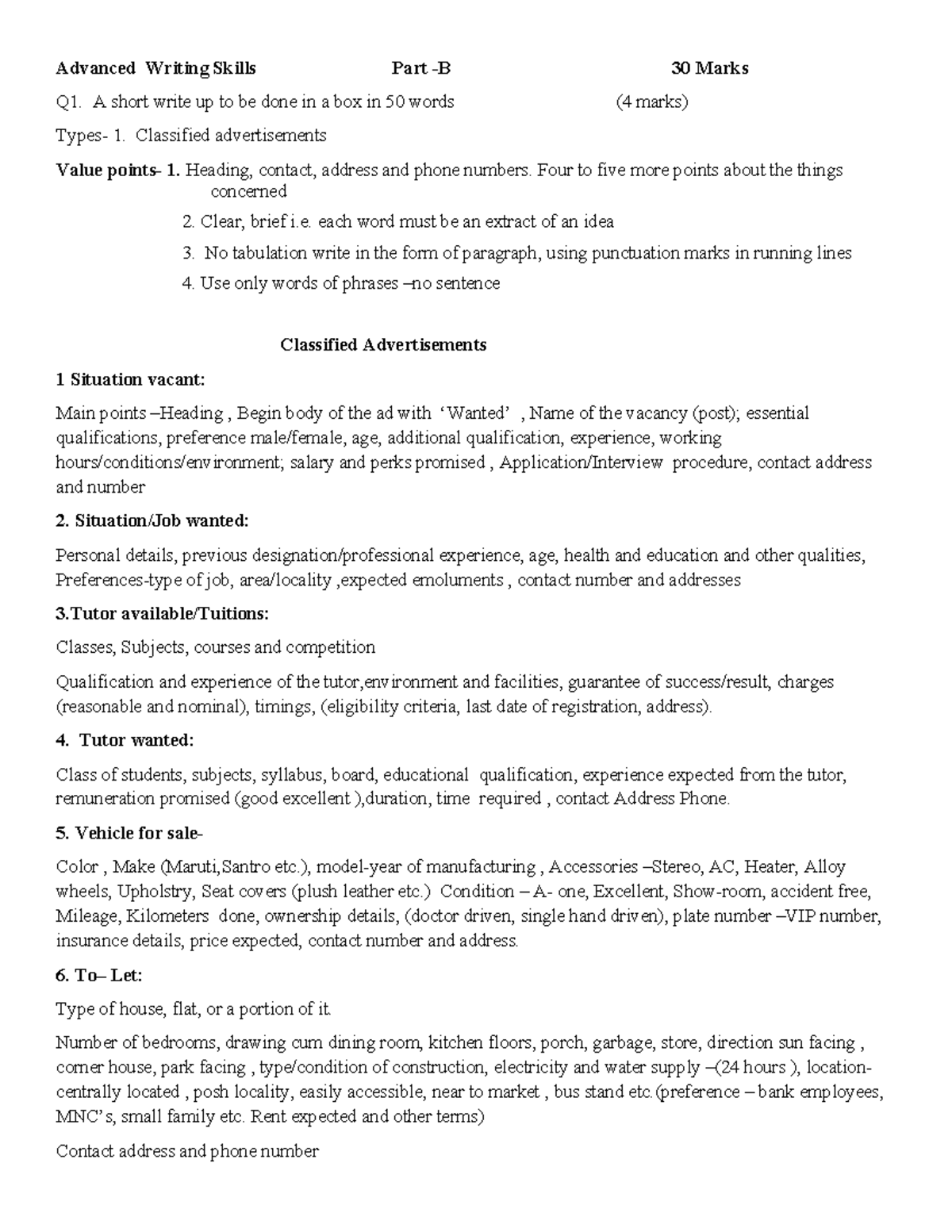 Writing Skills format of notice, adv., invitation, letter debate ...