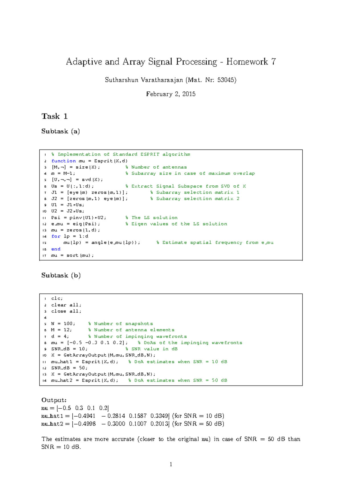 HW 7 Solution - Adaptive and Array Signal Processing - Homework 7 ...