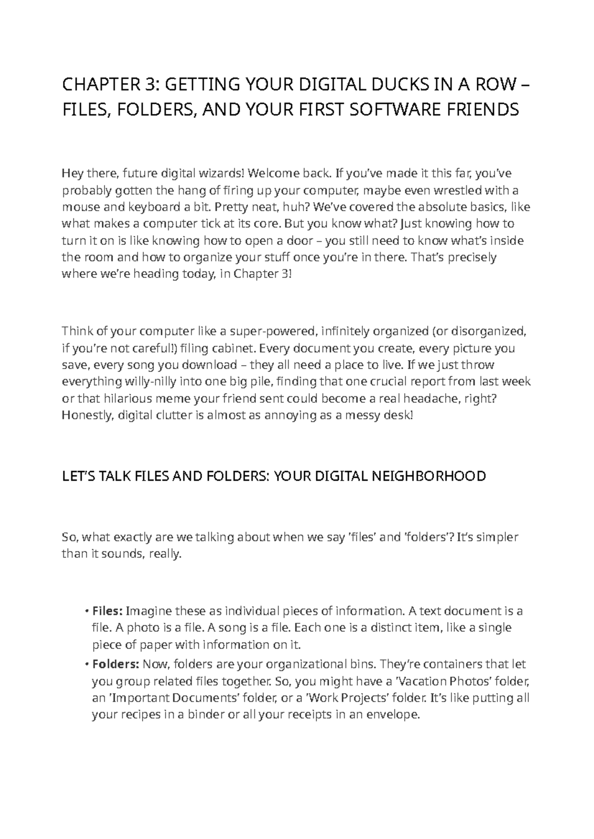 CHAPTER 3: ORGANIZING FILES & FOLDERS FOR DIGITAL SUCCESS - Studocu