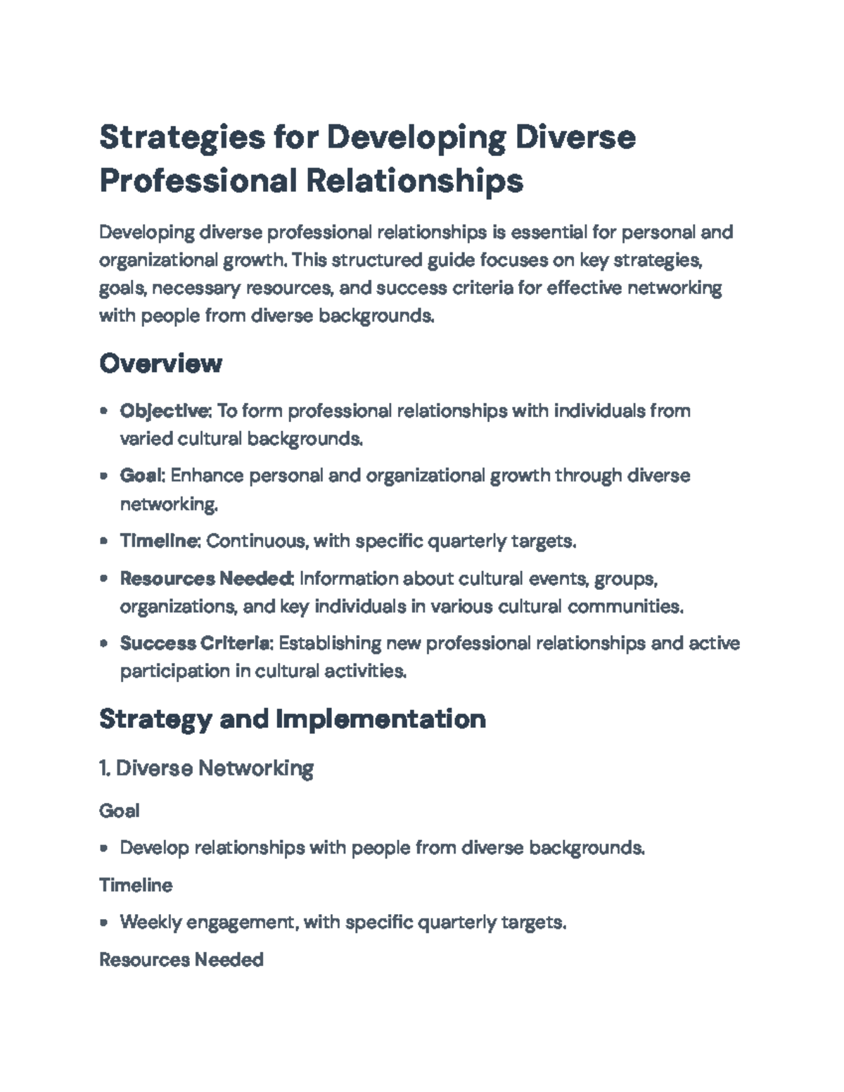 Strategies for Developing Diverse Professional Relationships Guide ...