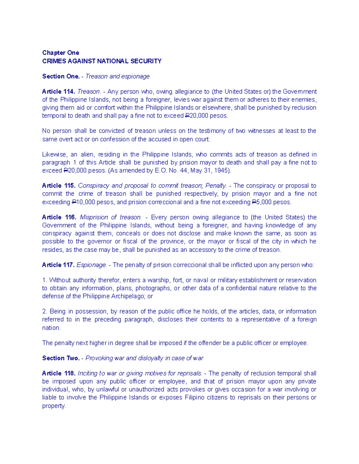 For info for advance reading Study Chapter 1 of Book 2 (RPC) from ...