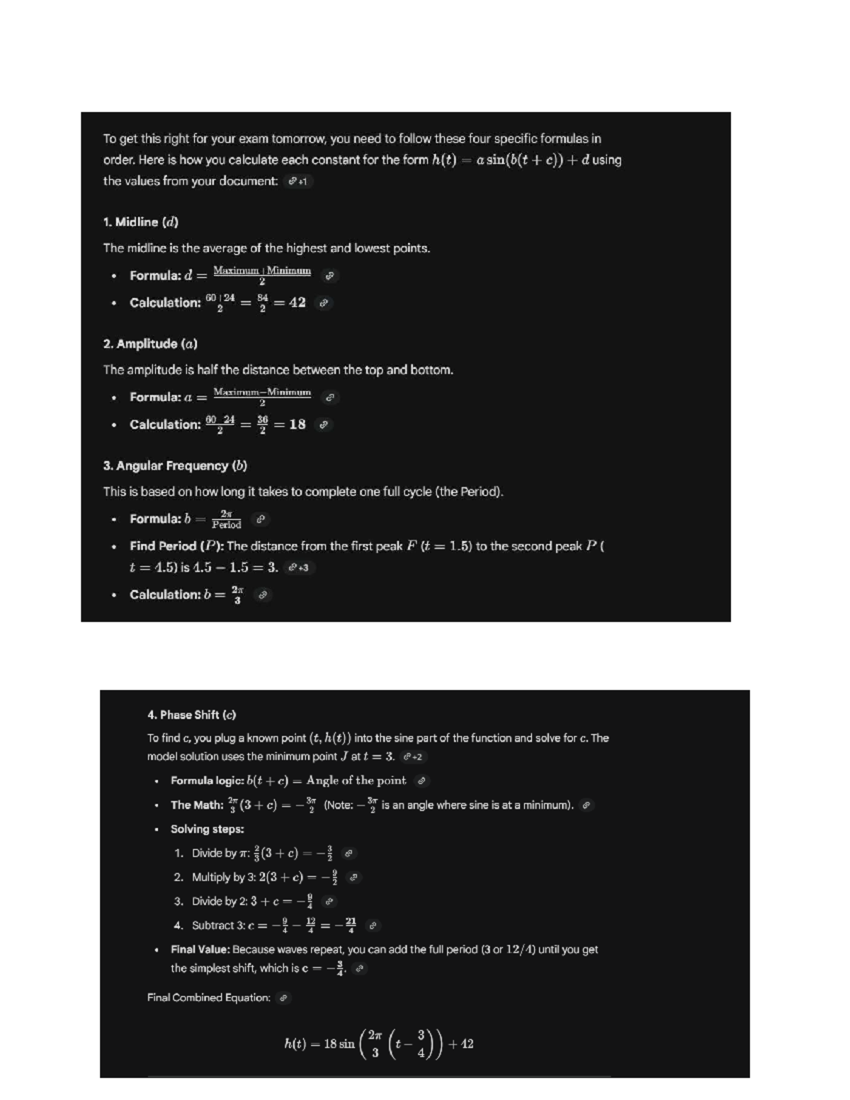 Math 101: Key Formulas for Sine Functions in Exam Prep - Studocu
