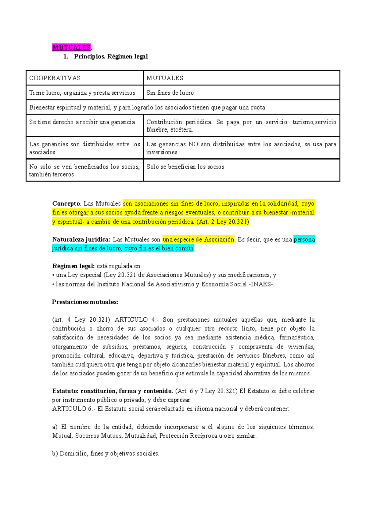 MUTUALES: Principios y Régimen Legal - Eje 2 Clase 3 - Studocu