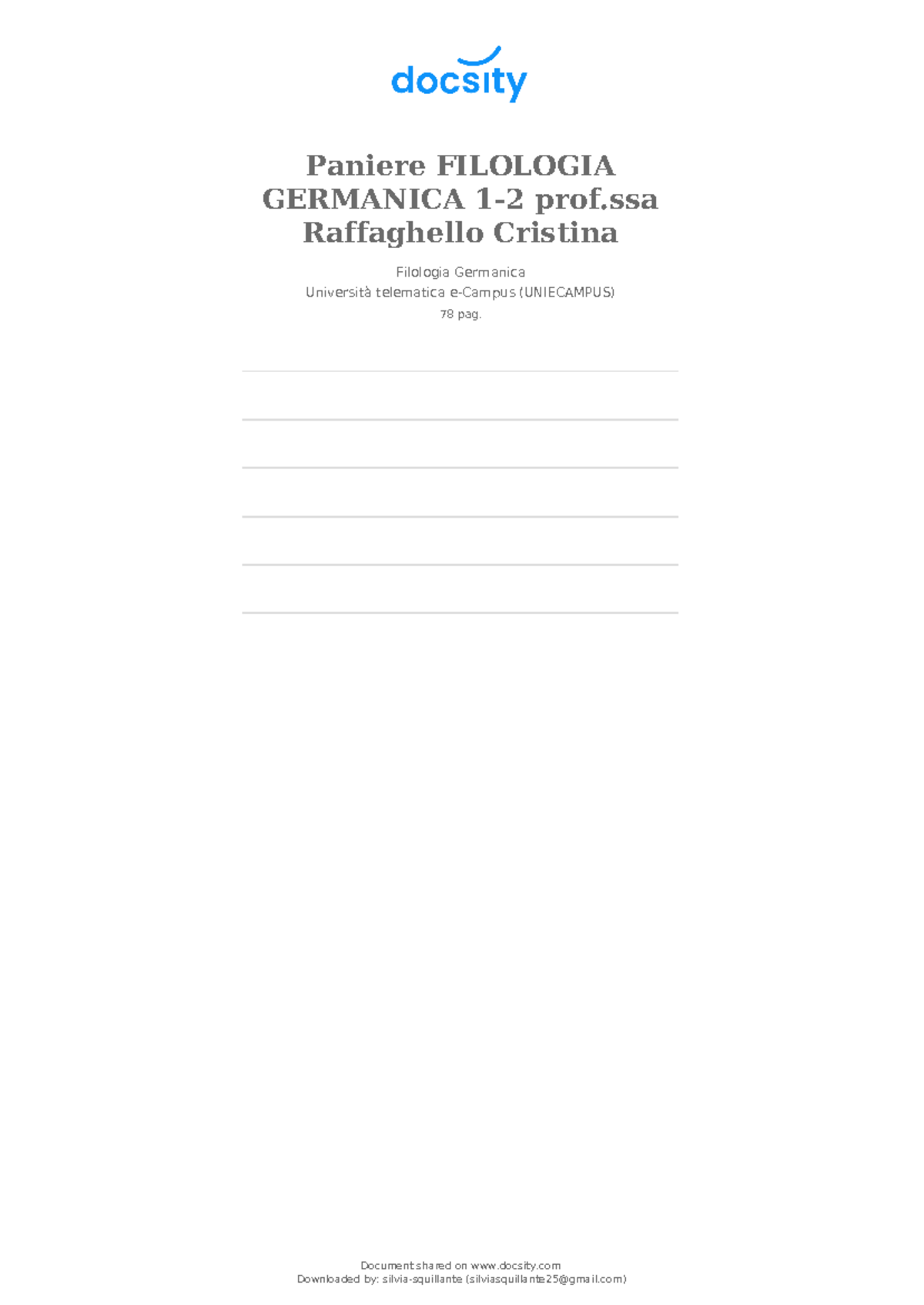 Paniere di Filologia Germanica 1-2: Appunti e Domande - Prof ...