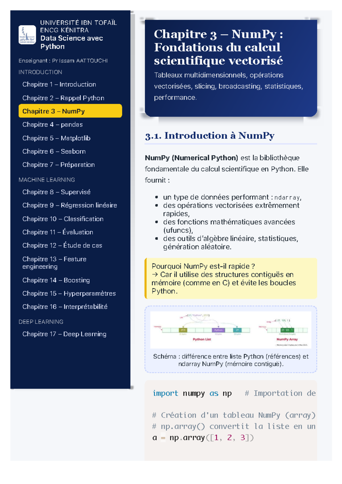 Chapitre 3 – NumPy : Fondations du Calcul Scientifique (Data Science ...