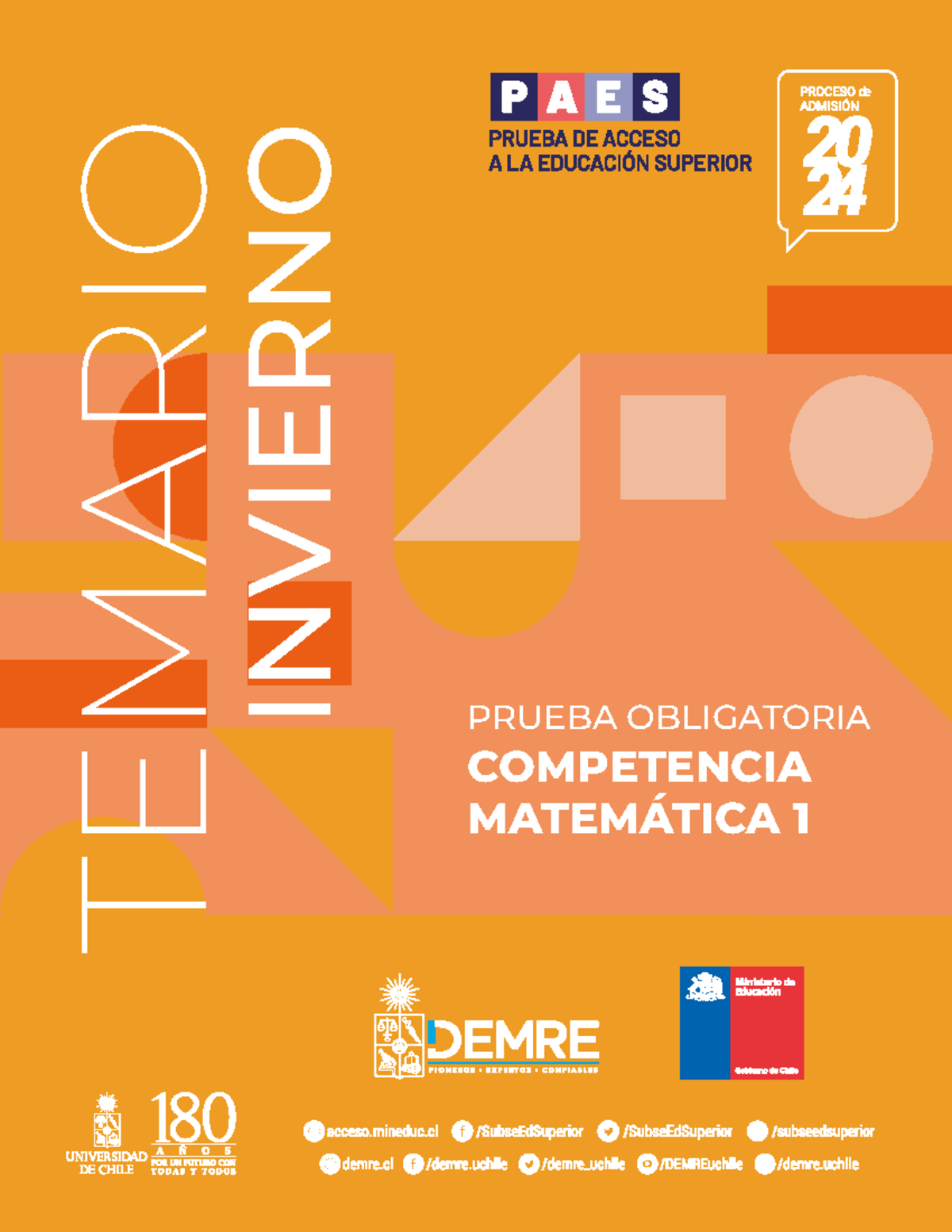 Temario M1 2024: Prueba de Competencia Matemática 1 en Invierno - Studocu