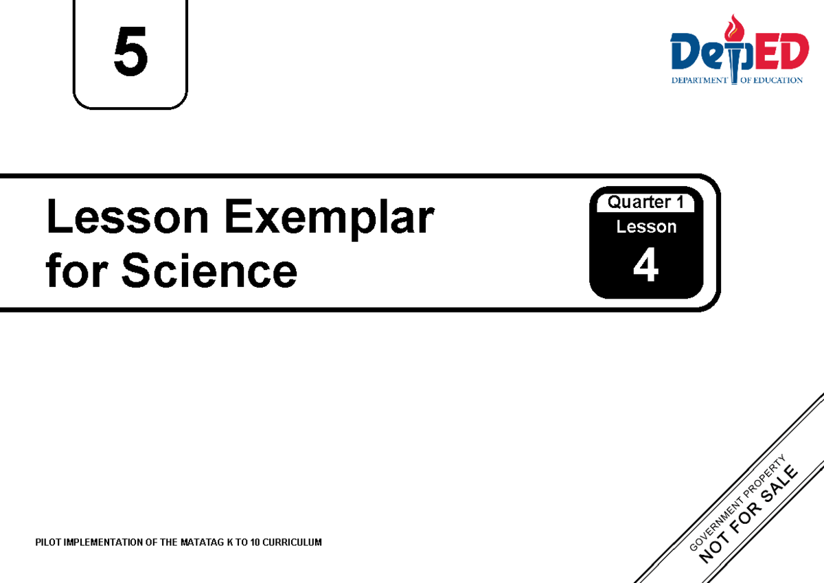 Q1 LE Science 5 Lesson Exemplar: Understanding States of Matter - Studocu