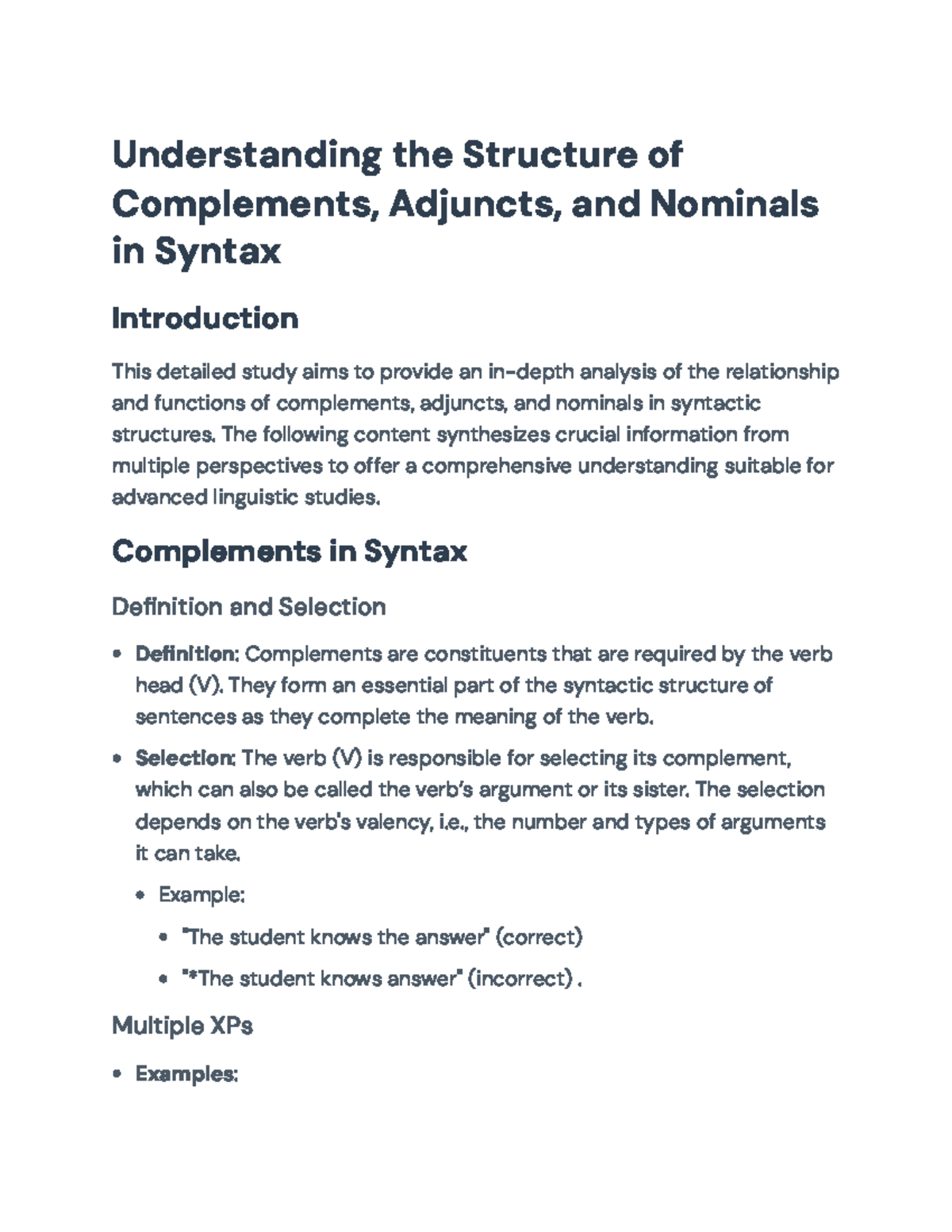Advanced Syntax Analysis of Complements, Adjuncts, and Nominals ...