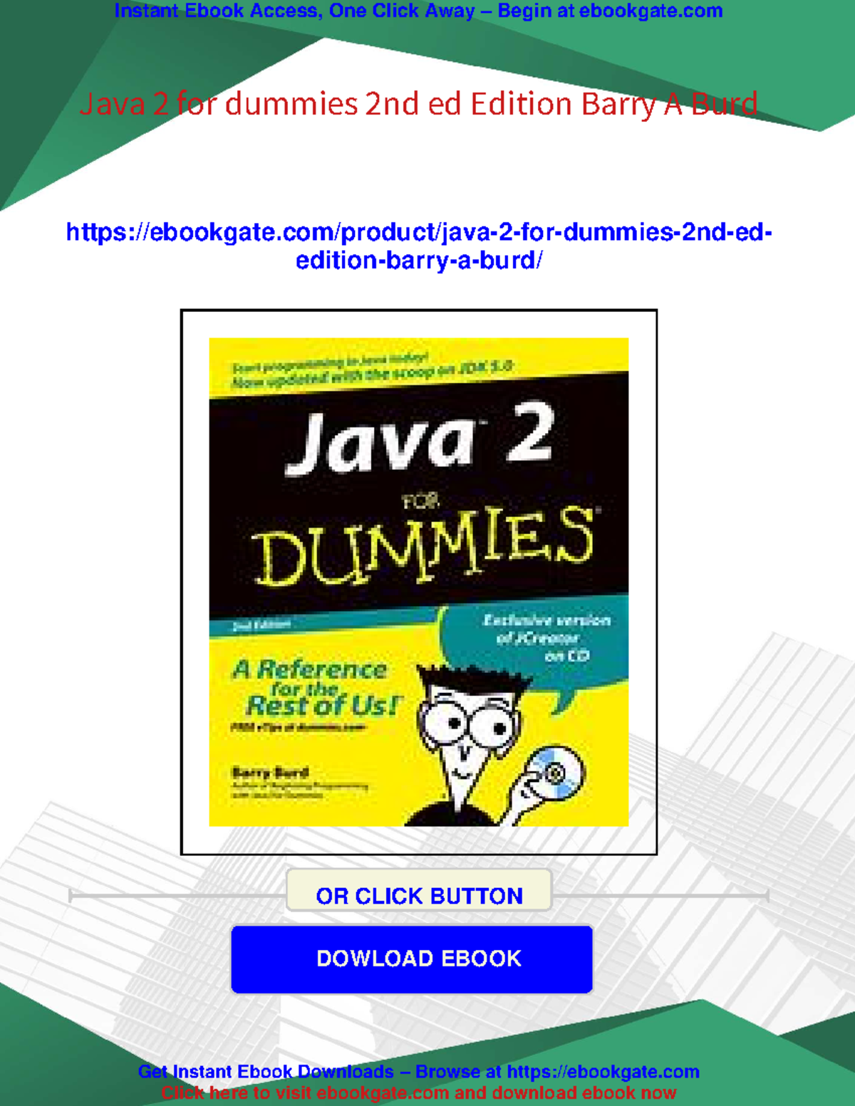 5532 - Java 2 For Dummies 2nd Ed. by Barry A. Burd - Instant Access ...