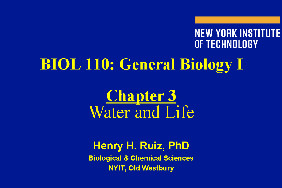 BIOL 110: Final Exam Notes on Water Properties and Life - Studocu