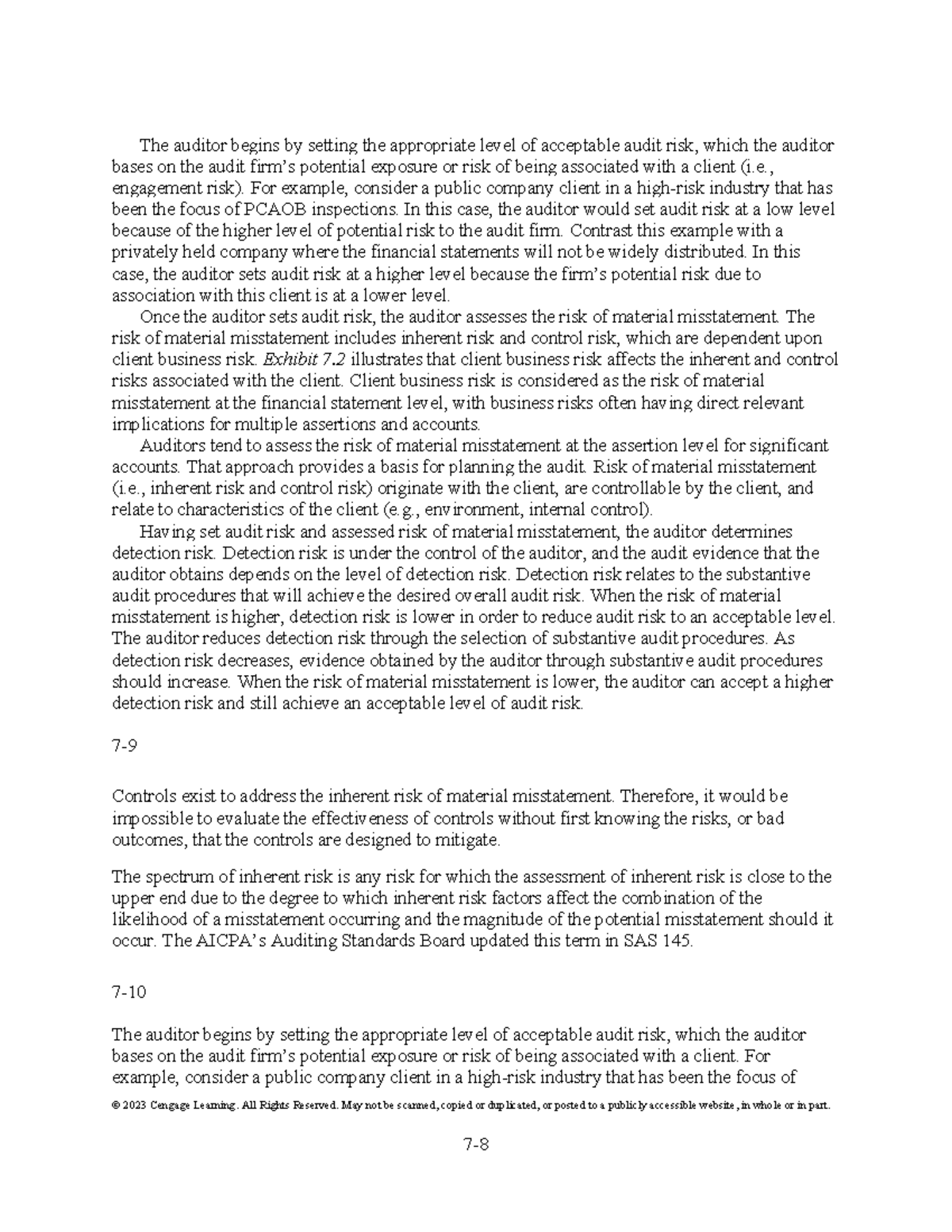 Auditing Risk Assessment: A Comprehensive Approach (ACCT 209) - Studocu