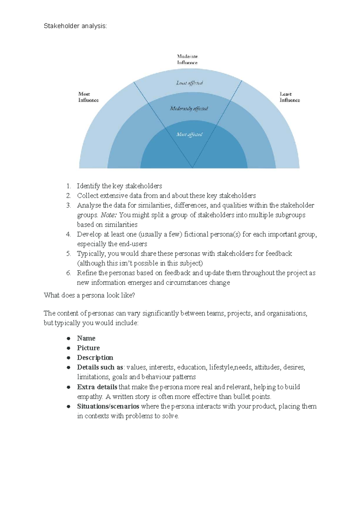 Stakeholder Analysis Templates: Creating Personas & Insights - Studocu
