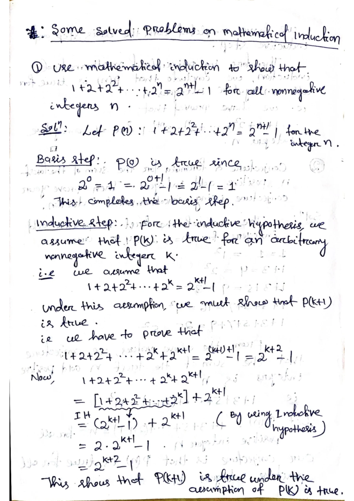Mathematical Induction: Solved Problems Overview and Practice - Studocu