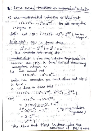Mathematical Induction: Solved Problems Overview and Practice - Studocu
