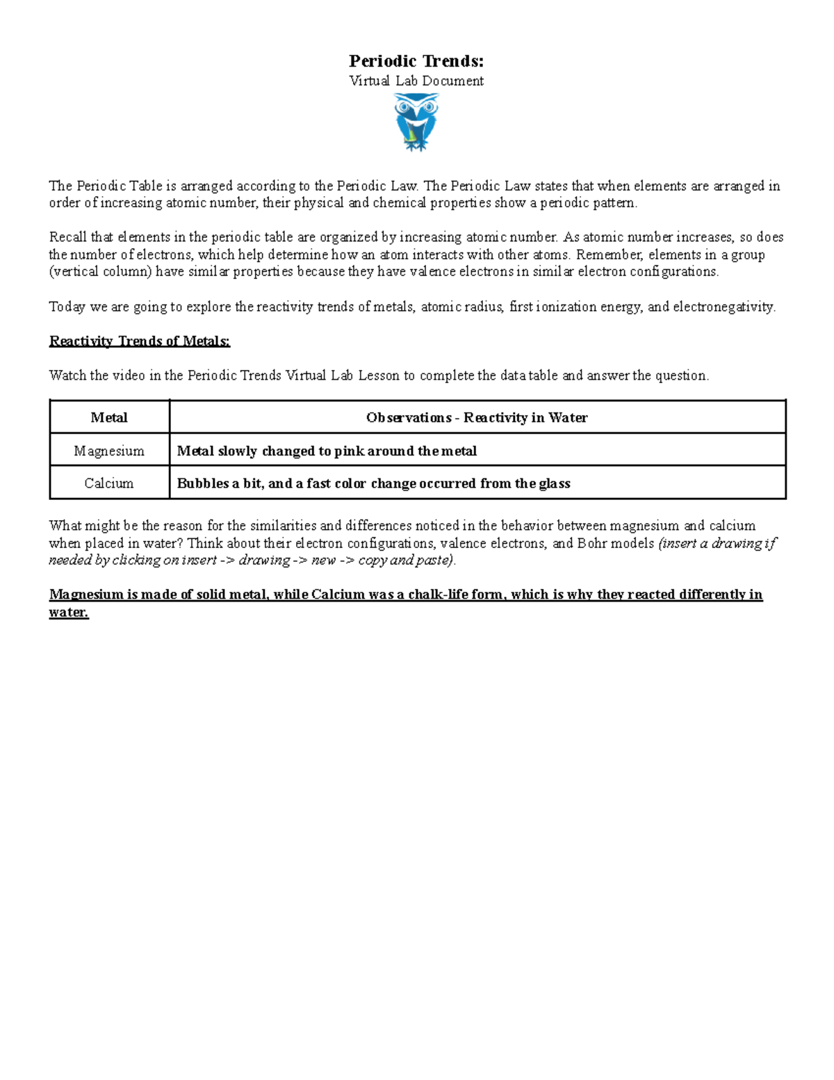 Copy of Periodic Trends Virtual Lab - Periodic Trends: Virtual Lab ...