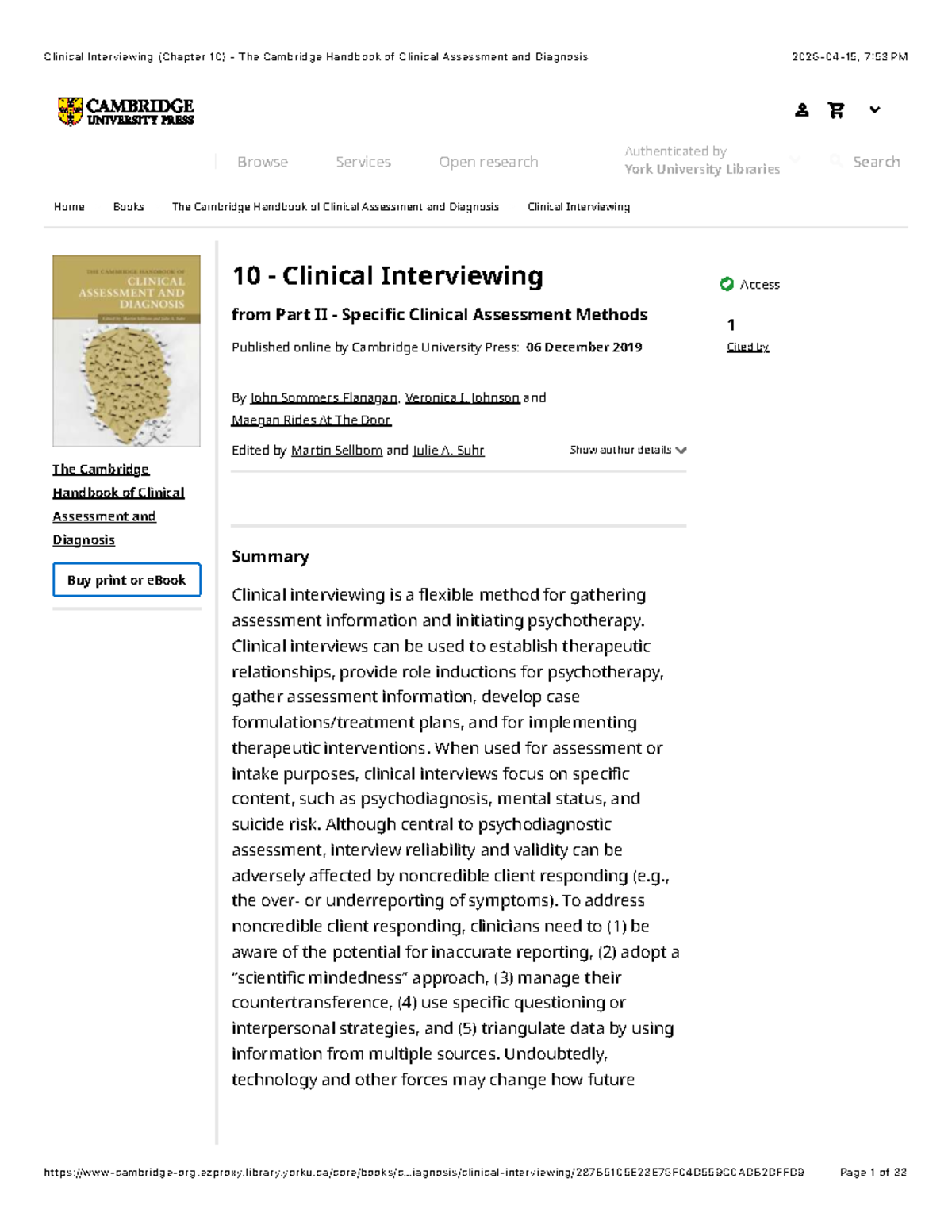 Clinical Interviewing Insights (Chapter 10) - The Cambridge Handbook of ...