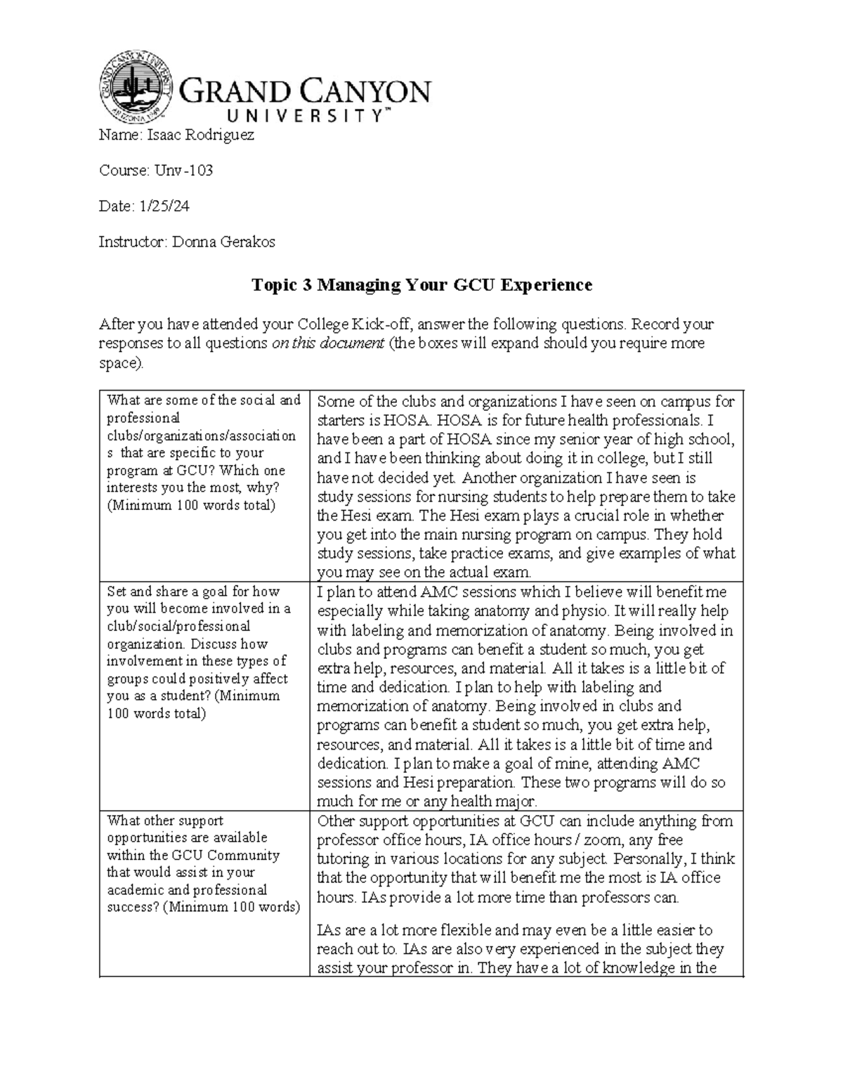 Managing Your GCU Experience: A Guide for Unv- Students - Studocu