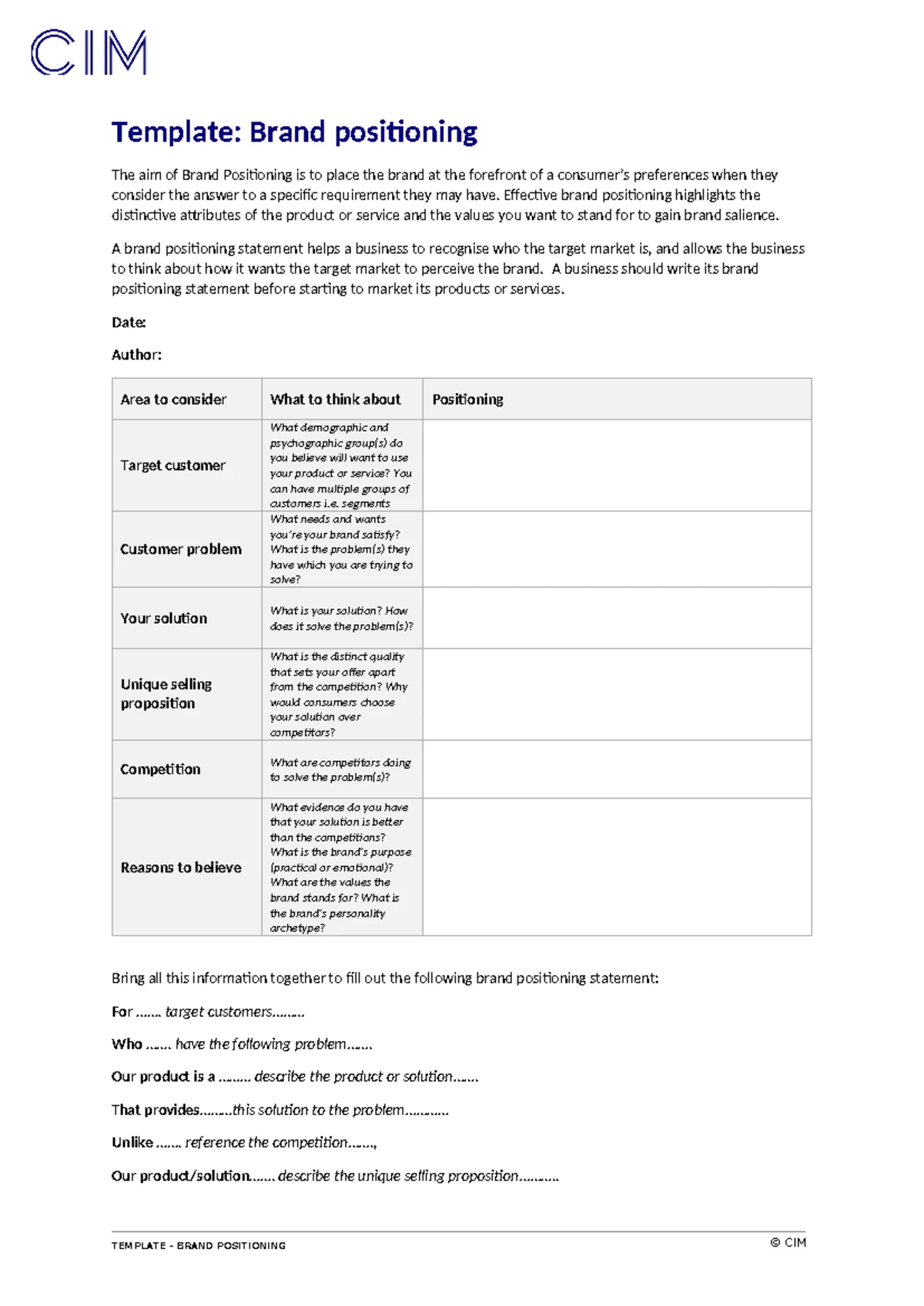 CIM 301: Content Marketing Planning Template & Strategy Guide - Studocu