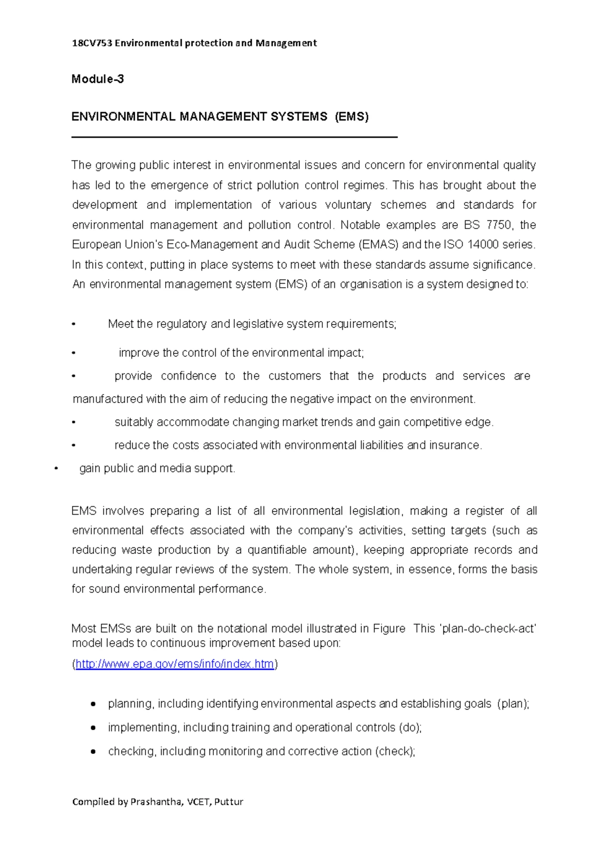 EPM Mod1 - Environmental Management Notes & Systems Overview - Studocu
