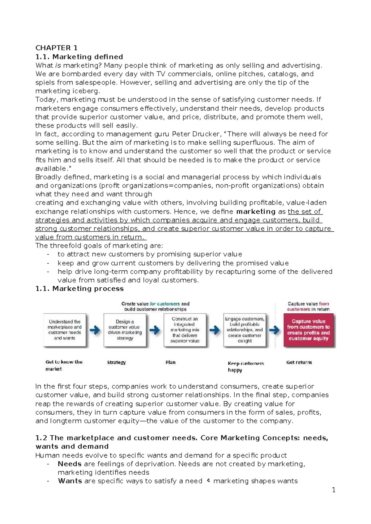 Marketing Management (MKT 101): Chapter 1 Overview and Key Concepts ...
